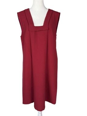 NWT TheKorner Women’s Sleeveless Red Dress Square Neckline Size 40EU (8/10 US)